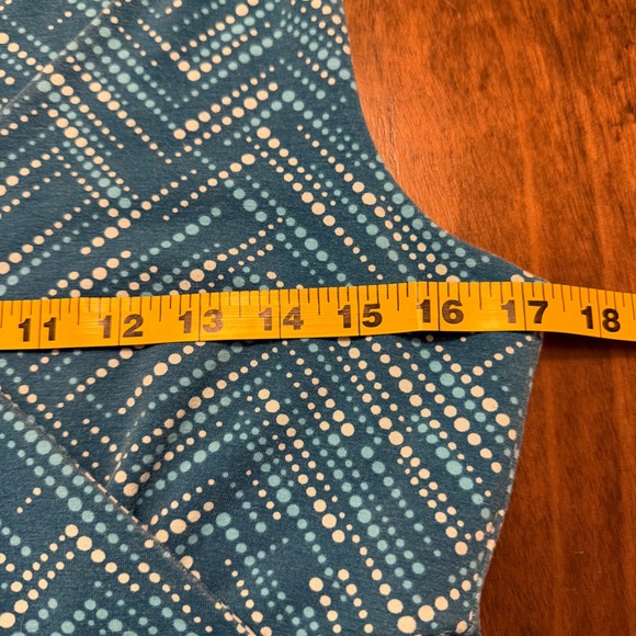 Eddie Bauer Travex Teal Blue Geometric Dot Surplice V-Neck Travel Dress Womens M - Picture 4 of 7